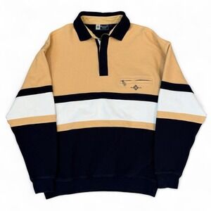 Baileys Menswear Striped Polo Rugby Style Shirt Mens Size Large Preppy Old Money